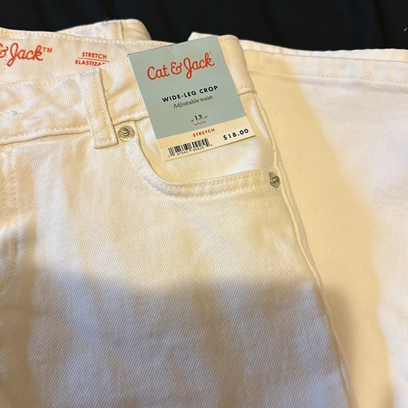 cat & Jack Girls Wide Leg Crop Stretch Jeans Size 12 - Picture 4 of 5